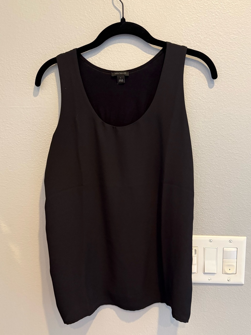 Ann Taylor Scoop Neck Sleeveless Tanks: one black, one white